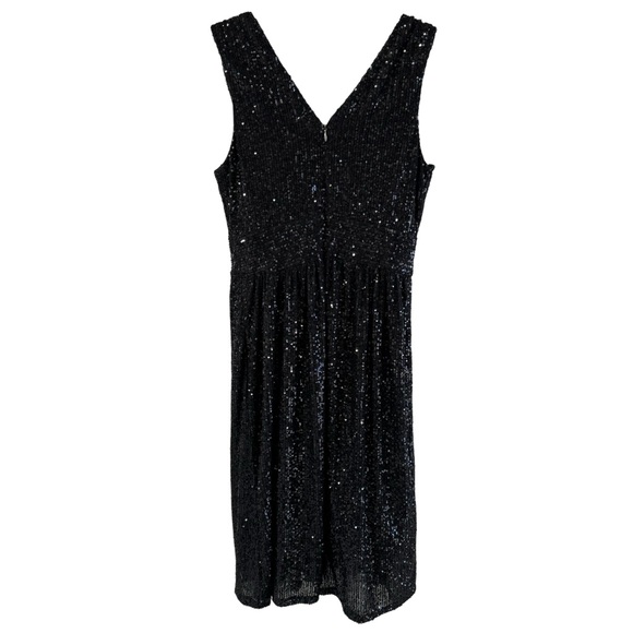 Draper James Sleeveless Black Sequin Midi Dress Size 2 - Picture 2 of 12